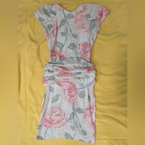 Silks white pink floral y2k dress